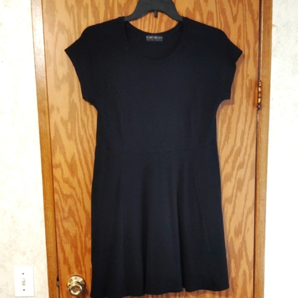 Forever 21 Black Dress with Raglan Cap Sleeves